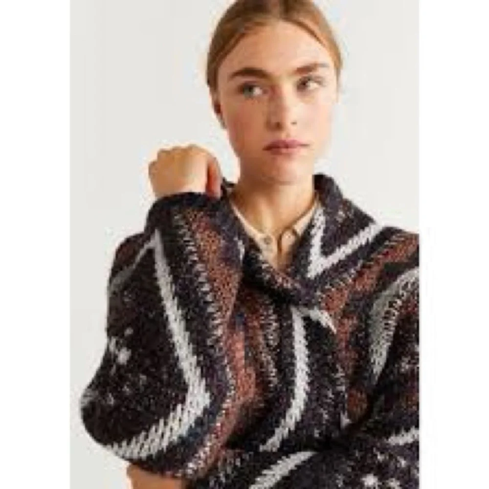 MNG MANGO Rare Oversized Chunky Knit Glittery Boho Cardigan - Picture 3 of 16